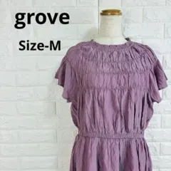grove グローブ シャーリング チュニック パープル 紫 M フリルのサムネイル