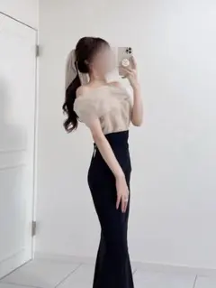 【美品】ハイウエストプリーツデザインマーメイドスカート ココディール