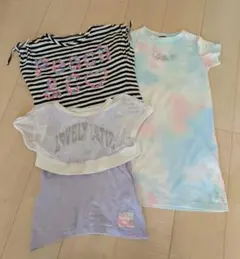女の子キッズ夏用トップス，ワンピース３点セット110〜120