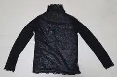 透け感のある黒の長袖トップス　シースルー(Ｍ)