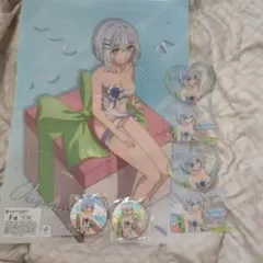 くじQ デートアライブ F賞 クリアポスター 缶バッジ クリアカード 鳶一