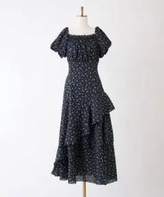 NICE CLAUP イレヘムティアードロングワンピース