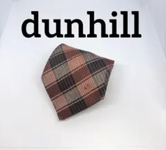 dunhill ダンヒル ネクタイ チェック柄 dロゴ刺繍 シルク イタリア製