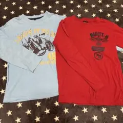 赤と青の長袖カットソーセット　ロンT 140cm