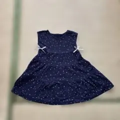 SERAPH ネイビー ドット柄 ノースリーブワンピース 100cm