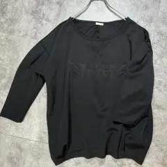 GU ジーユー エンボスロゴ カットソー ブラック XL ビッグシルエット