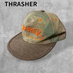 THRASHER 迷彩キャップ 刺繍ロゴ スナップバック スケーター柄線画のサムネイル