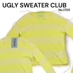 UGLY SWEATER CLUB 蛍光イエロー 薄手 個性的 ニット 希少のサムネイル