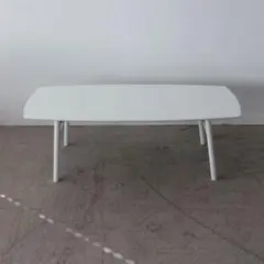 ホワイト楕円形センターテーブル