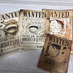 ONEPIECE 30億ルフィWANTED 新四皇手配書 ルフィ 4枚セット