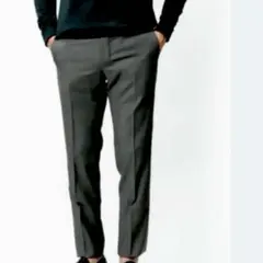 ★INCOTEX ウールスラックス ダークグレー 48