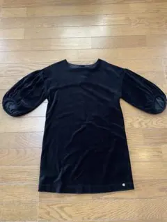 FITH 黒 ベルベット バルーン袖 ワンピース
