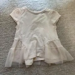 クリーム色 フリル付きチュニック 100cm
