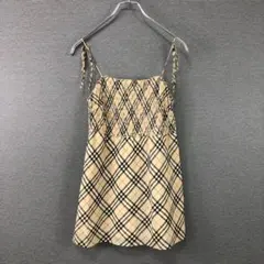 極美品✨バーバリーブルーレーベル ノバチェックキャミ リボン