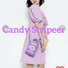 Candy Stripper ワンピース　パフスリーブ　花柄　フレアワンピース