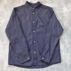 nano universe ネイビーストライプシャツ