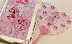 ディズニーストア　ミニーマウス キラキラ　ホログラム キーホルダー　ミニうちわ
