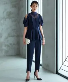 オープンショルダートップス＆パンツドレス セットアップ