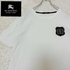 希少　BURBERRY BLACK LABEL ワッペン ホワイト Tシャツ　Mのサムネイル