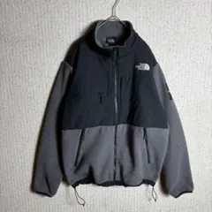 ノースフェイス　デナリジャケット　フリース　ドローコード　切替生地　グレー　L