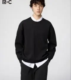 UNIQLO:C　オーバーサイズスウェットシャツ　ブラック　XL