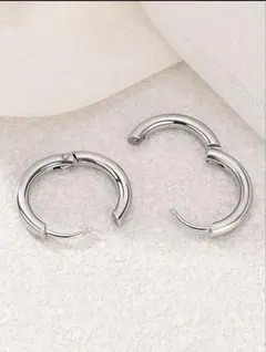 高品質 ステンレス フープピアス 10mm シルバー 両耳用 男女兼用