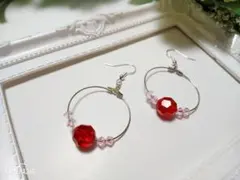 No.66 スワロフスキーのリングピアス