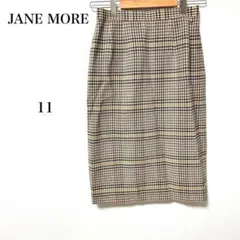 JANE MORE（ジェーンモア）チェック柄タイトスカート　L相当 ベージュのサムネイル