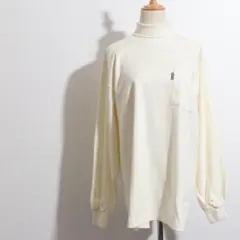 訳あり NICE HITTERトップス長袖Tシャツ無地タートルネックポケット付き