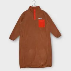 美品 アーノルドパーマー (M) フリース膝下ワンピース プルオーバー ブラウン
