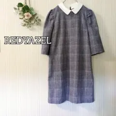 レディアゼル REDYAZEL 膝丈ワンピース チェック 千鳥格子 グレー系 M