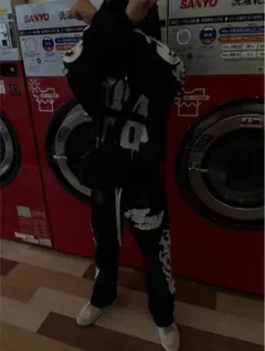 レースアップ ボンデージ サルエルパンツ ブラック モード tecuatl