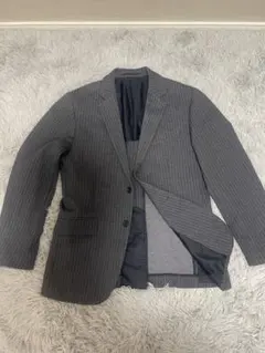 GU ストライプ ビジネスジャケット グレー