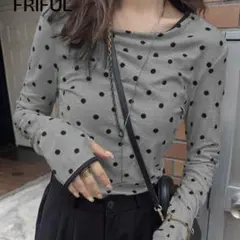 SHEIN ドット柄　tシャツ