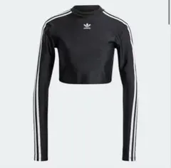 adidas スリーストライプス クロップド 長袖Tシャツ