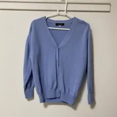 Mサイズ　Vネックカーディガン　ブルー　看護