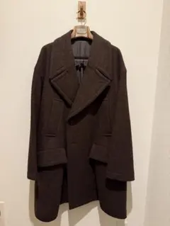 yoke oversized double breasted half coat - メルカリ