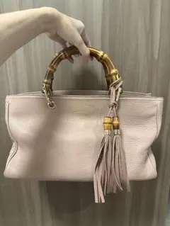 Gucci バンブー ハンドバッグ メタリックシルバー - メルカリ