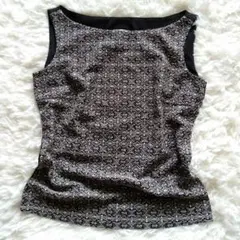 シビラ黒✕白のパターン 刺繍タンクトップ38