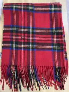 FRED PERRY レッドチェックマフラー Fサイズ