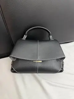 POLENE Mokki Mini ブラック エクリュステッチ ショルダーバッグ