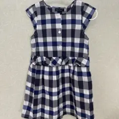 BeBe チェック柄 半袖ワンピース 110