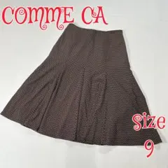 COMME CA ドットフレアスカート サイズ9 ブラック系　コムサのサムネイル