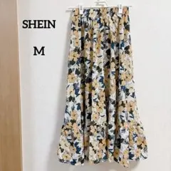 SHEIN 花柄 フレアスカート ロング 春夏 ウエストゴム【M】