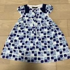 BeBe 花柄 チェック柄 ワンピース 100