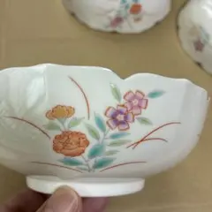 西山 陶器 小鉢 5客セット 花柄 金彩のサムネイル