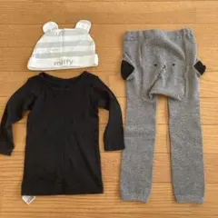 ベビー冬物３点セット 無印良品 しまむら ミッフィー インナー スパッツ 帽子