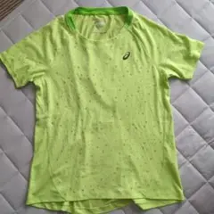 ASICS 蛍光イエロー Tシャツ ショートスリーブ