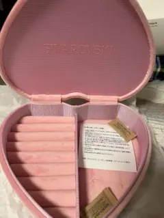 SWAROVSKI ハート型アクセサリーケース ピンク