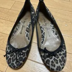 ヒョウ柄 バレエシューズ キャンバス素材